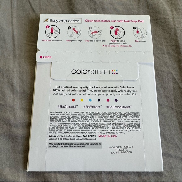 *Retired* Color Street: Golden Girly | Gold Metallic Glitter Dipped Party Yellow - Picture 4 of 14